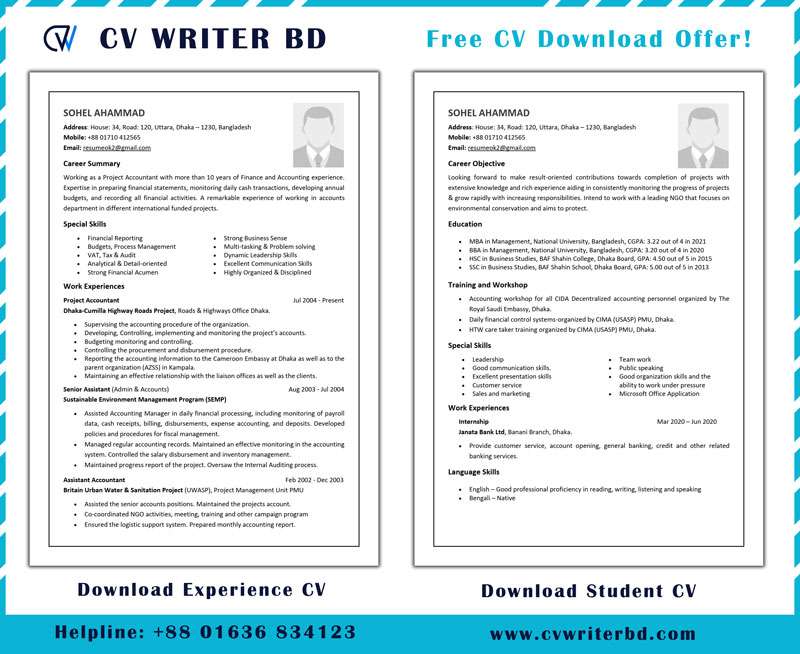 resume letter bangla