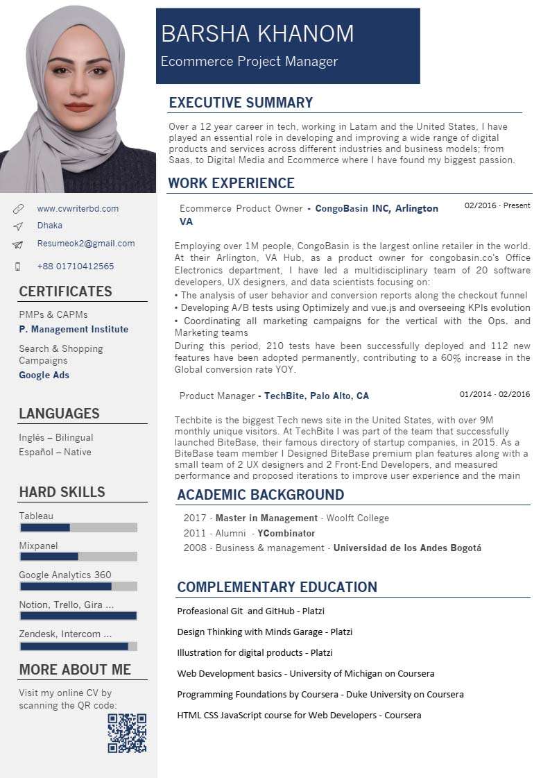 Resume Template – CV Writer BD