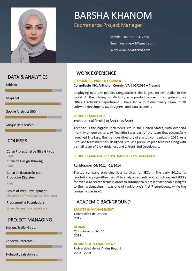 Resume Template – CV Writer BD