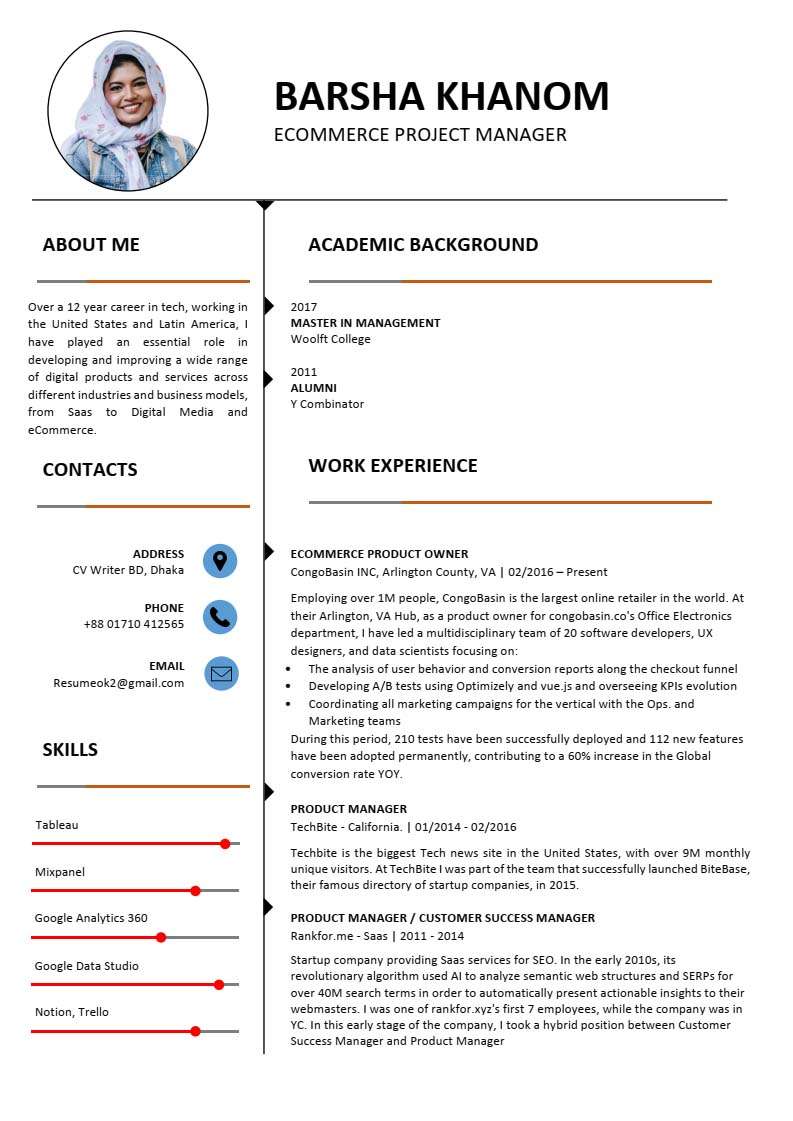 Resume Template – CV Writer BD