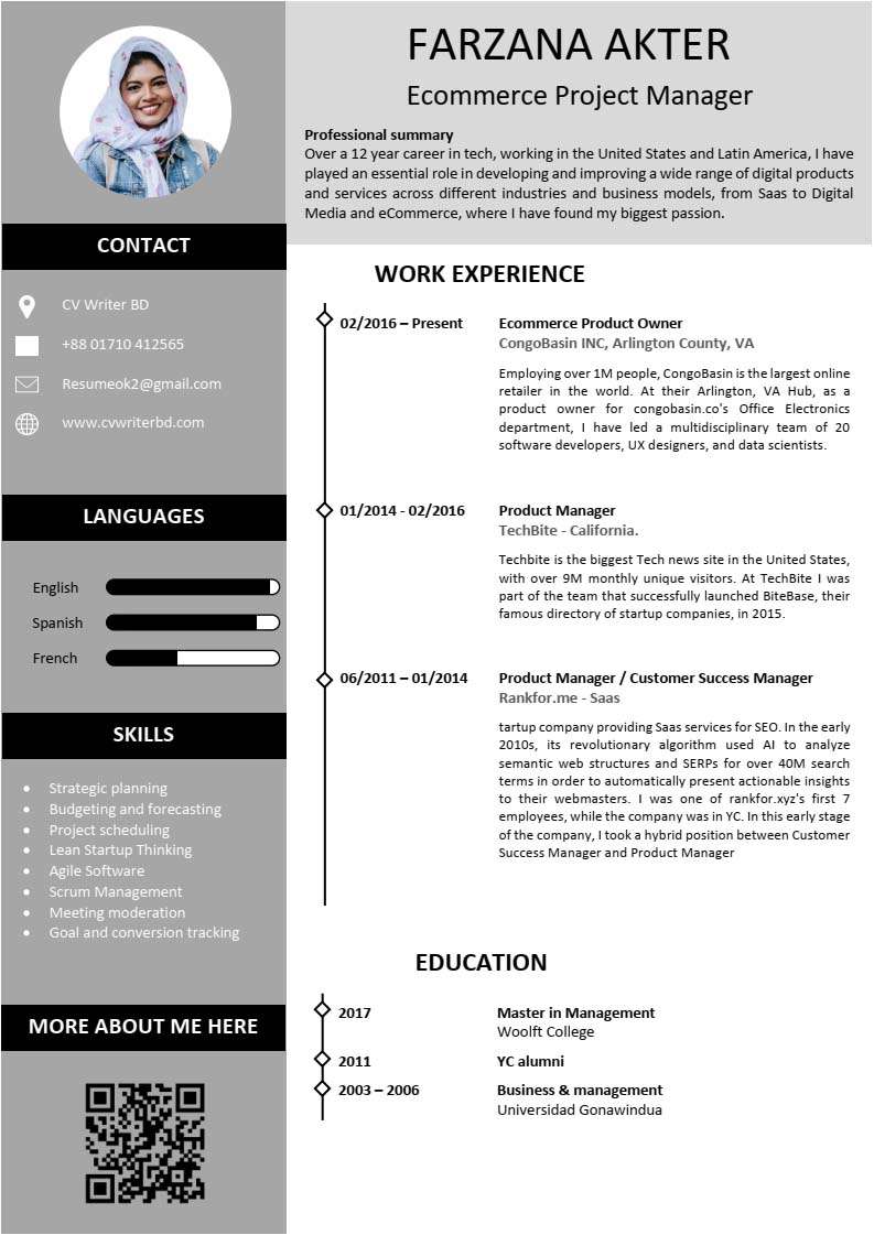 Resume Template – CV Writer BD